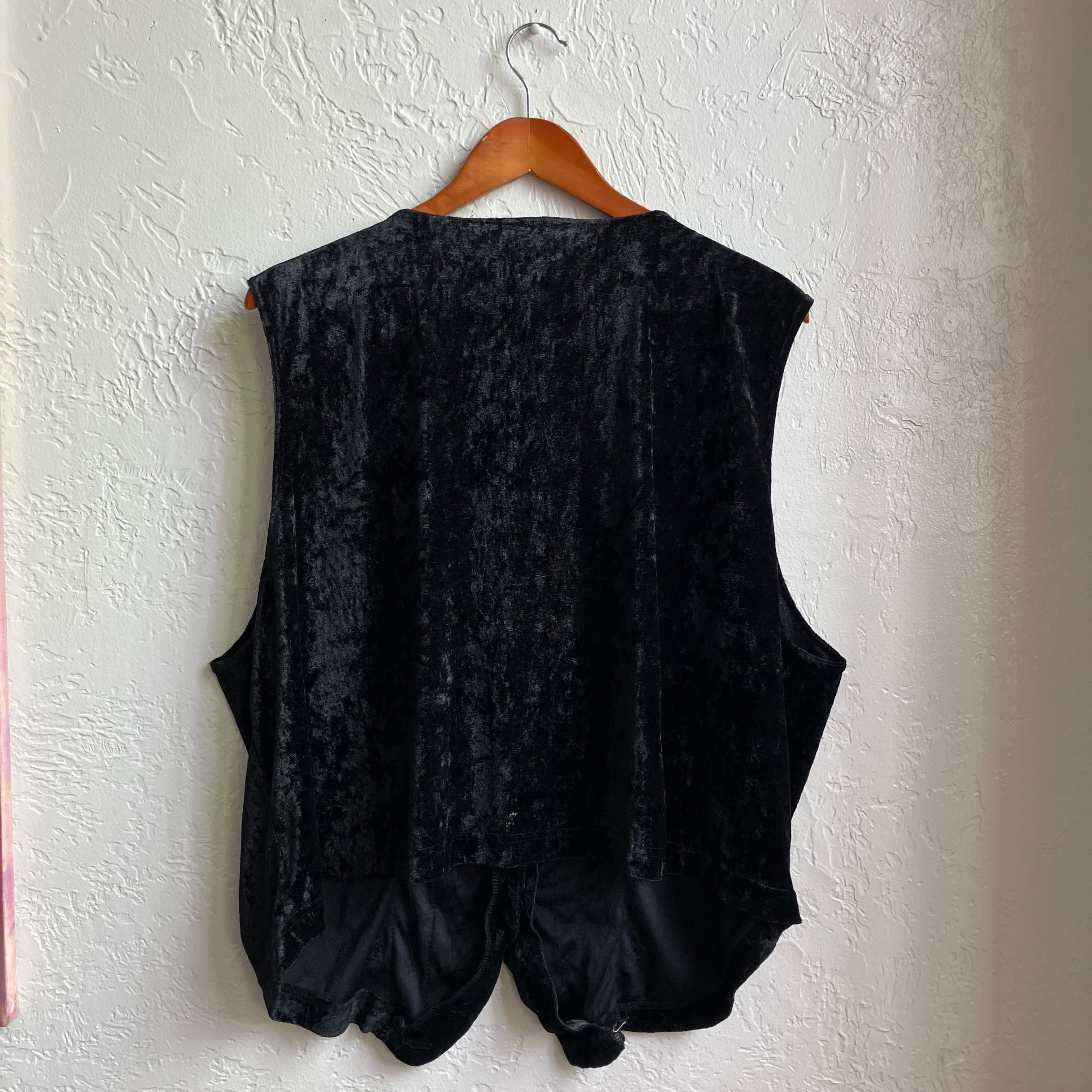 Suede Beaded Black Vest | 2X