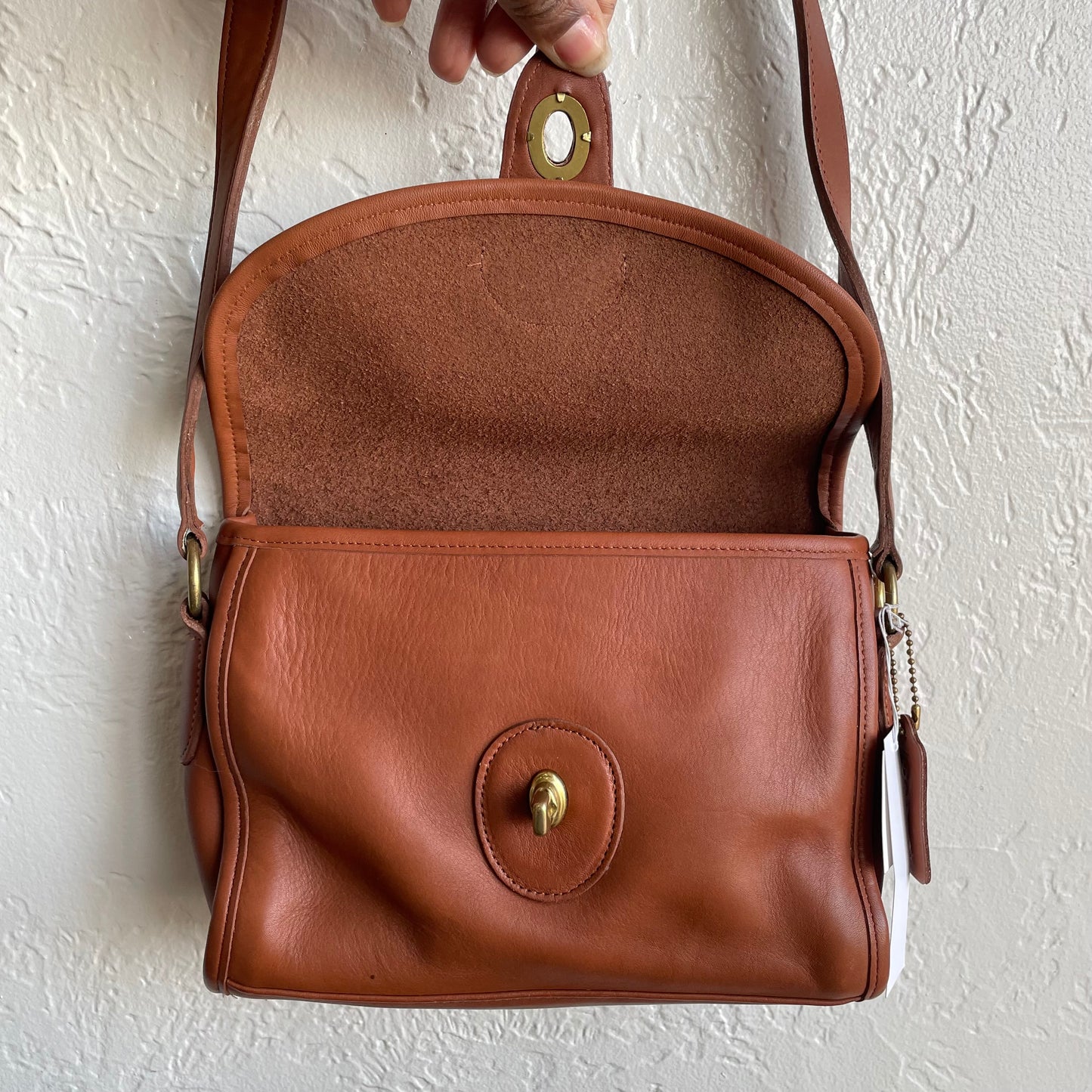 Coach Early 1990s British Tan Devon Crossbody Bag #9908