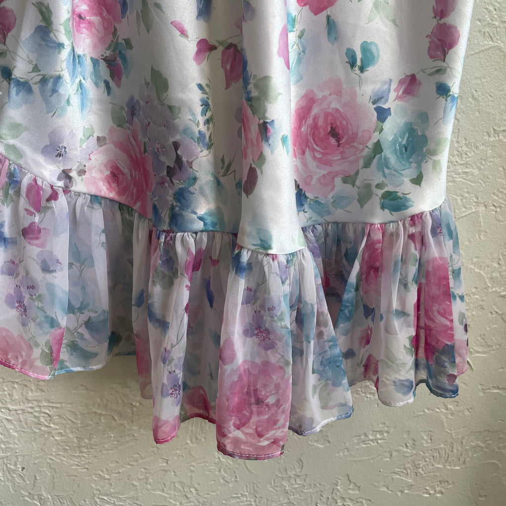 90’s Sheer Floral Dress | Large