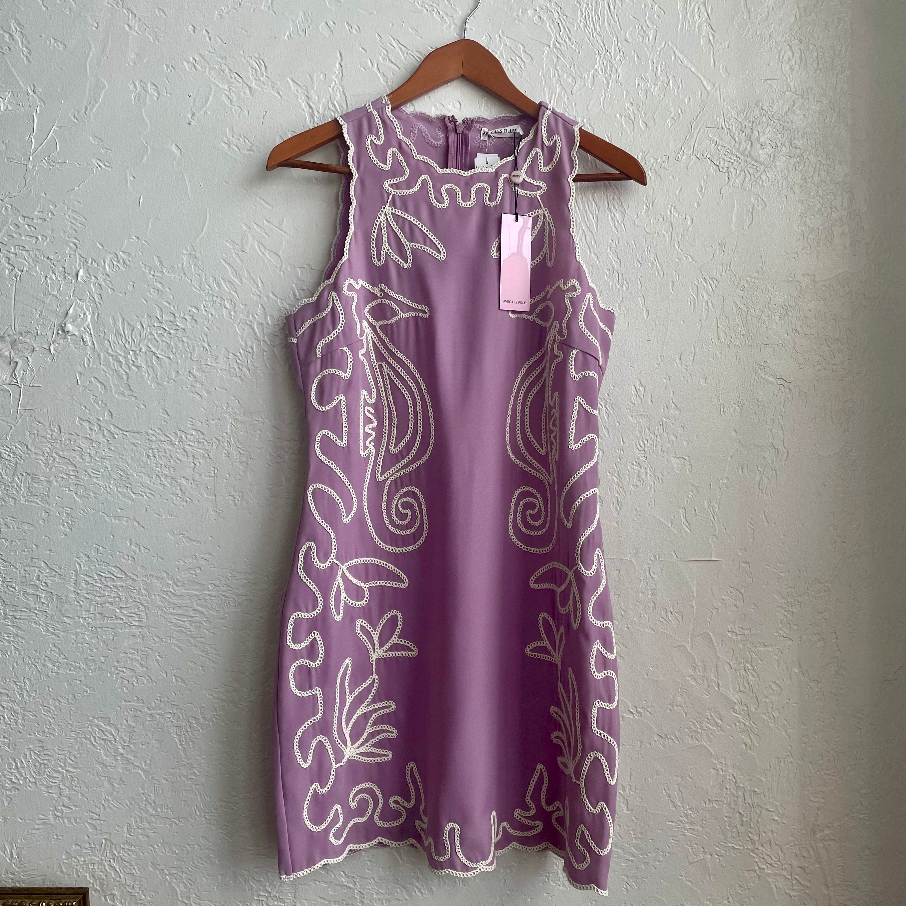 Avec Les Filles Embroidered Seahorse Sleeveless Minidress | Size 6
