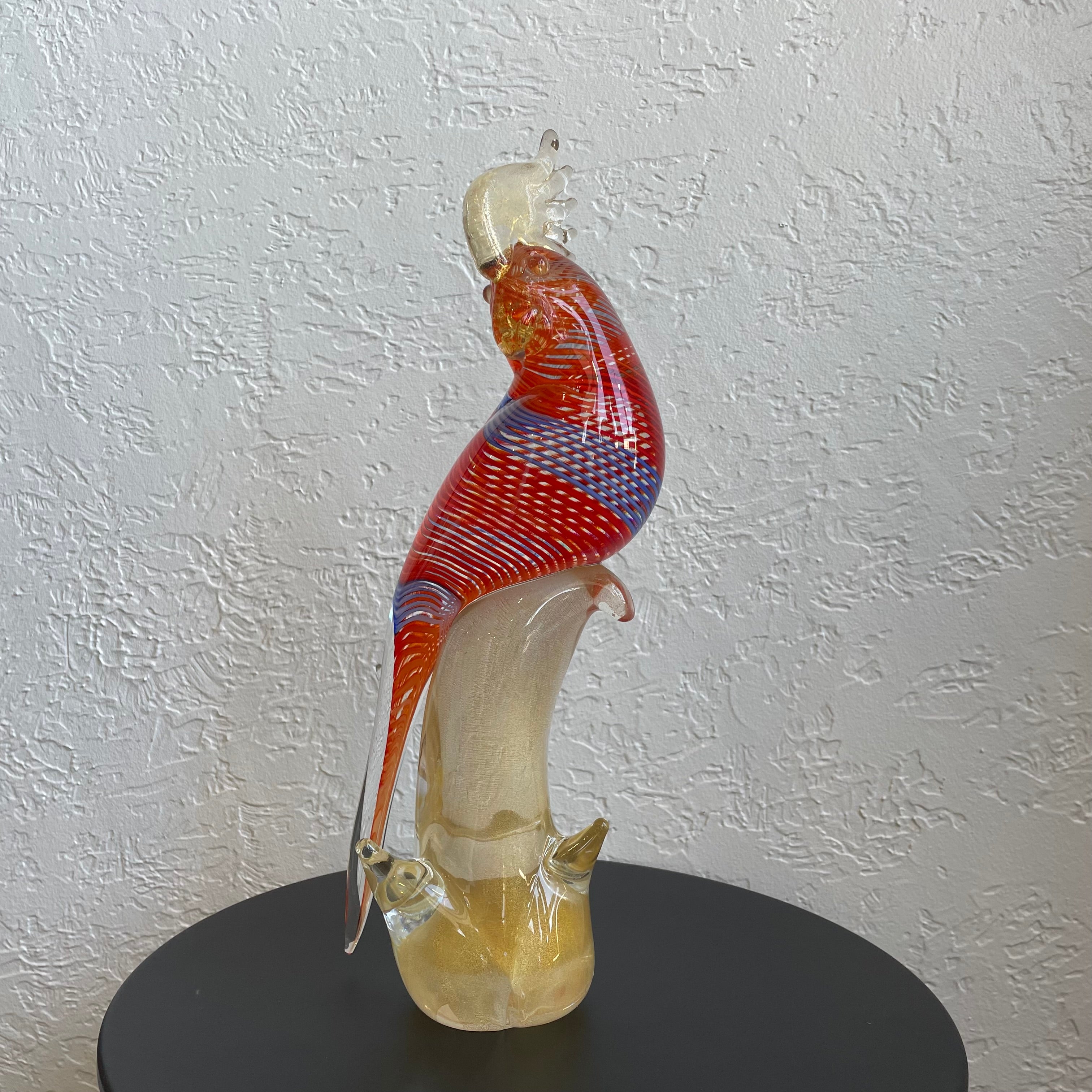 Murano Glass Art Cockatoo Figurine