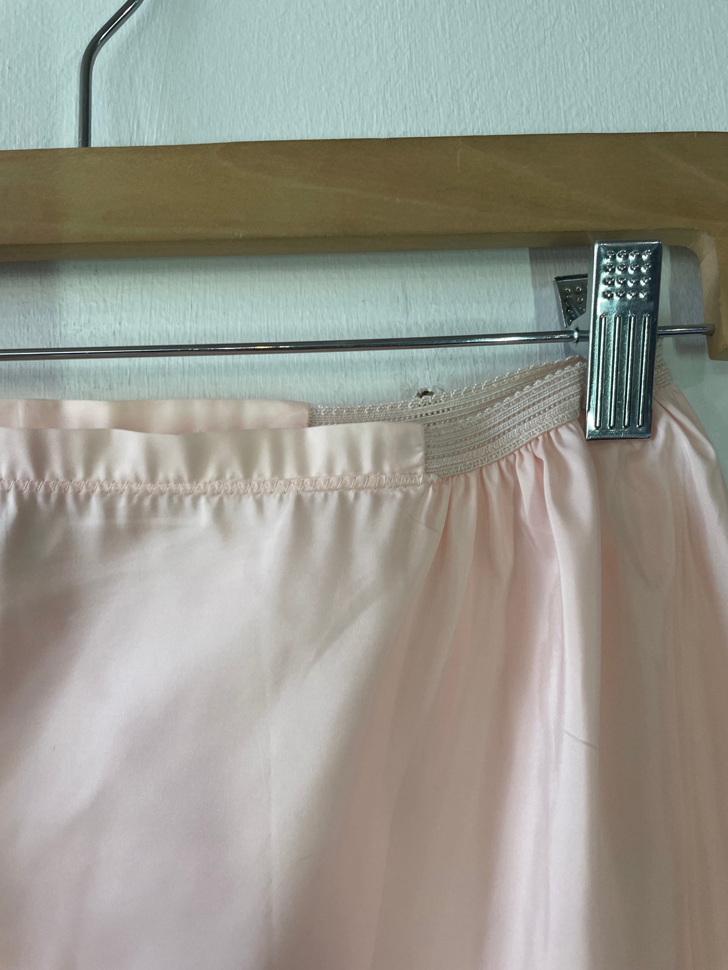 70s Light Pink Midi Slip Skirt