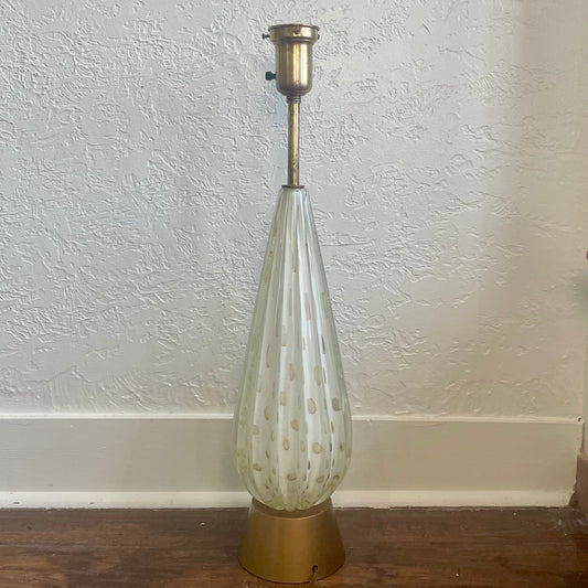 Barovier & Toso Murano Glass Gold Globe Table Lamp Mid-Century Modern