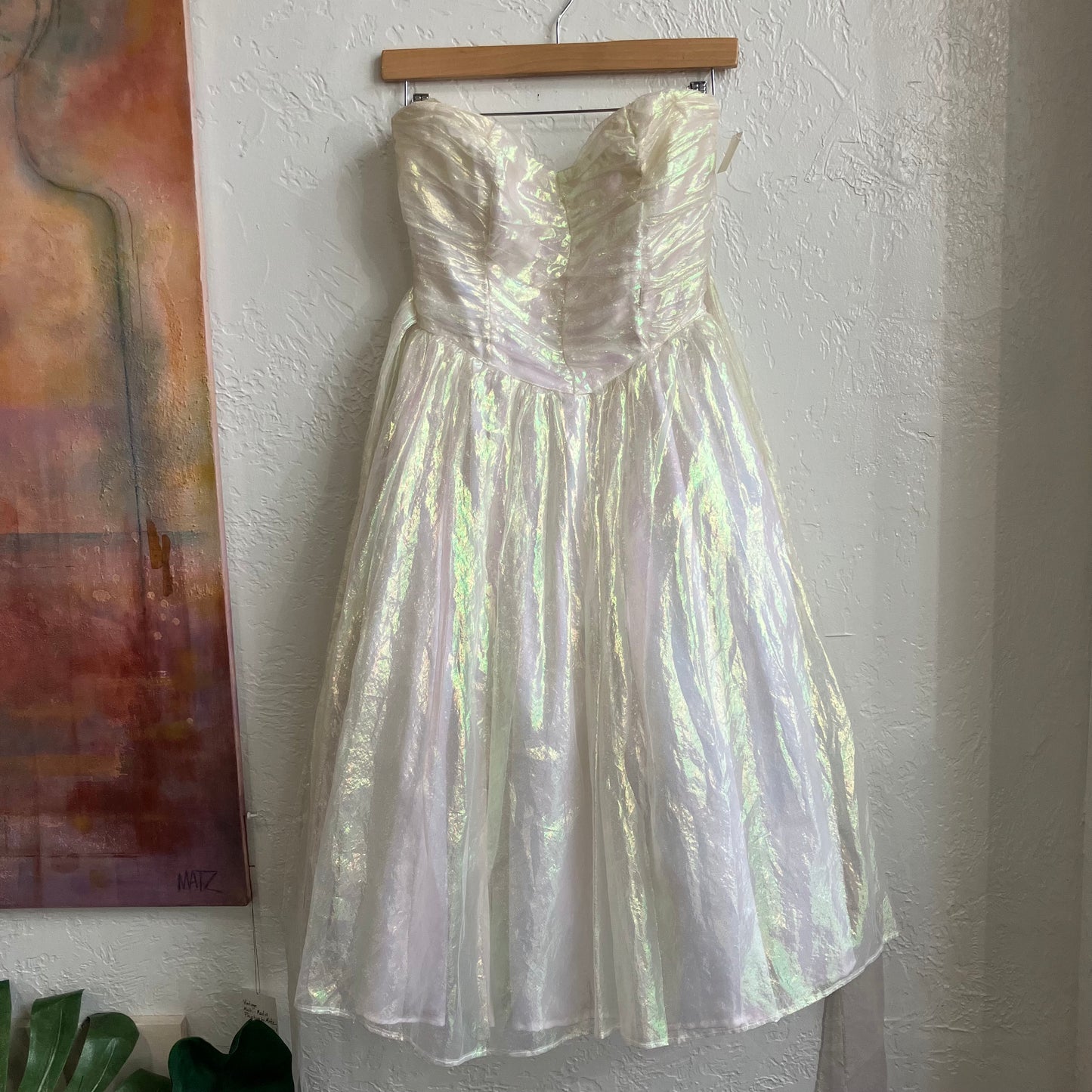 Vintage Dreamy Iridescent Strapless Gunne Sax Dress | Small