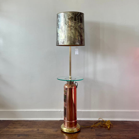 Copper & Brass Fire Extinguisher Floor Lamp Vintage