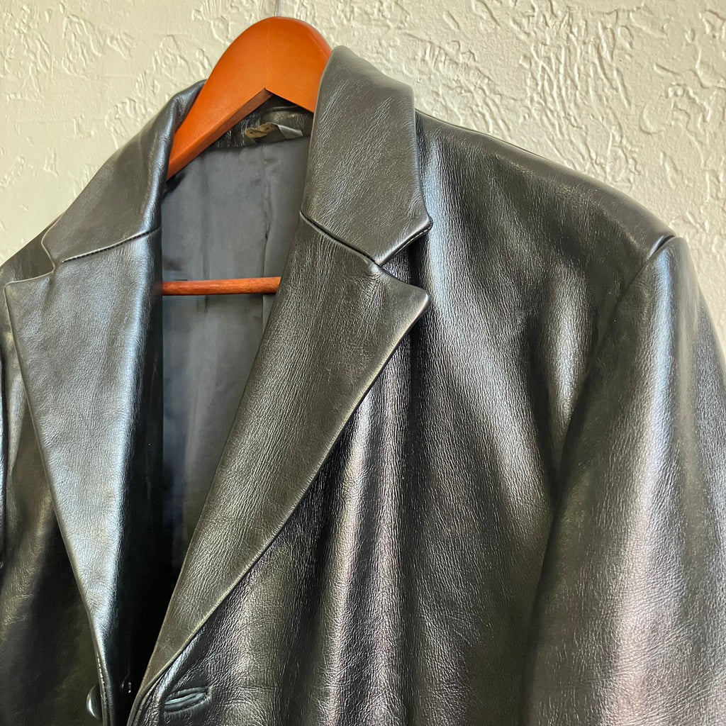 Banana Republic Black Leather Blazer Medium