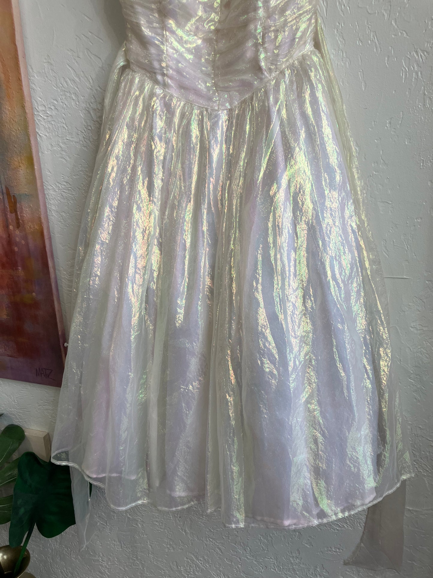 Vintage Dreamy Iridescent Strapless Gunne Sax Dress | Small
