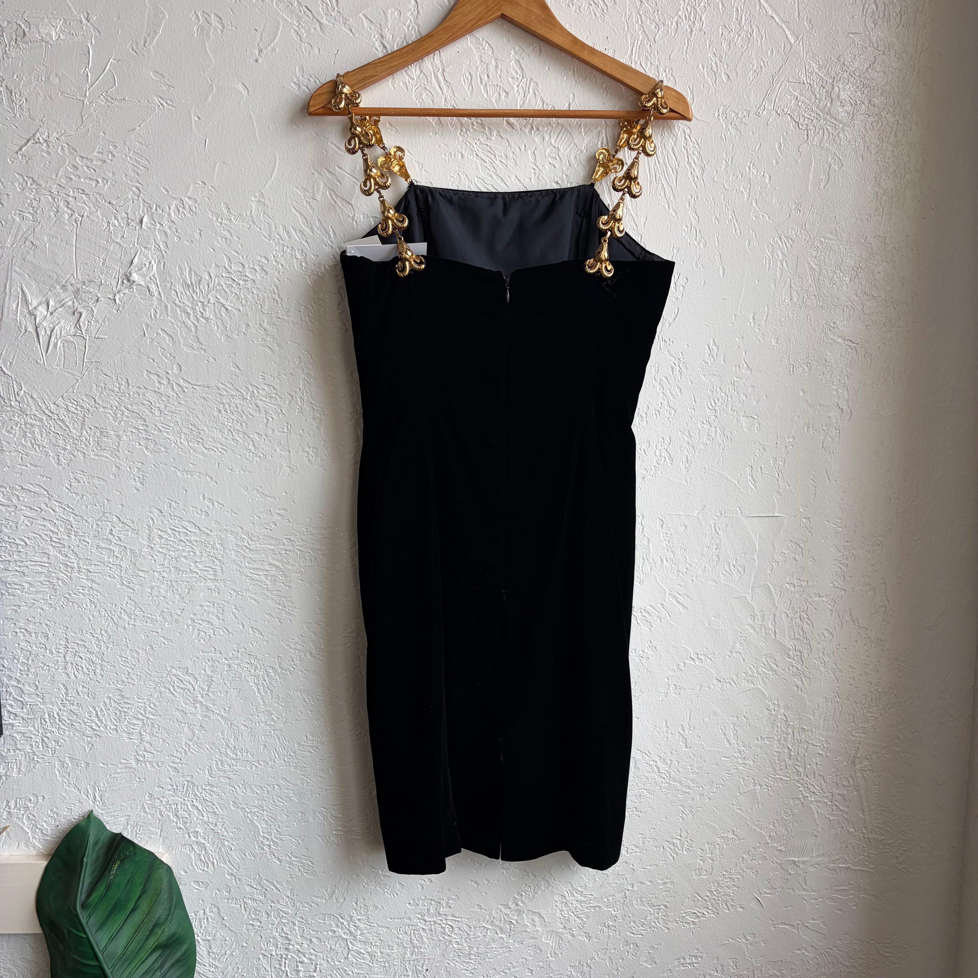 Velvet Mini Dress with Ram Straps Albert Nipon | 10 Medium