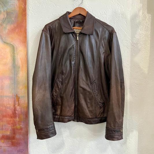 Wilsons Leather Brown Leather Jacket Mens Large