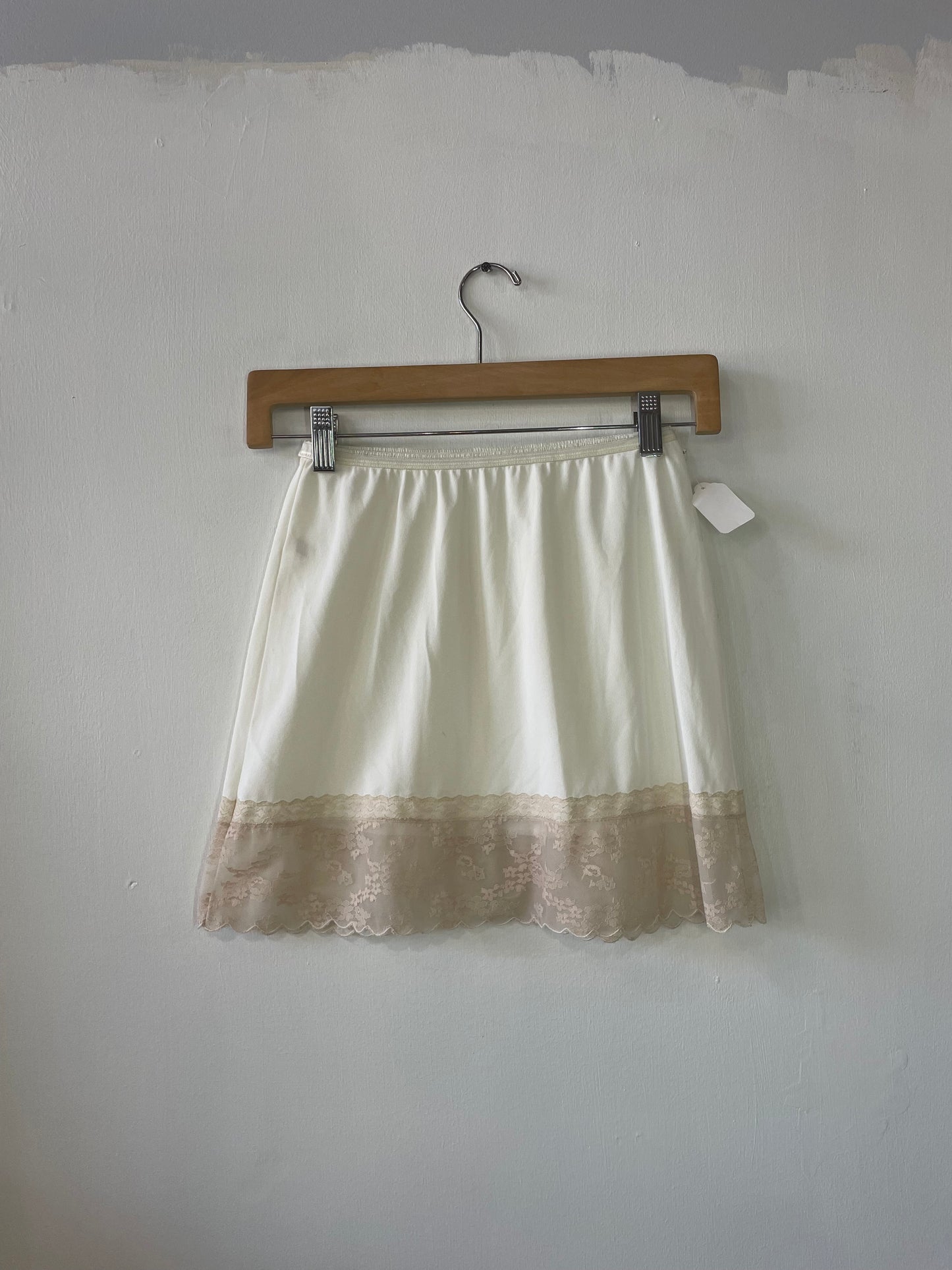 60s White Mini Slip Skirt