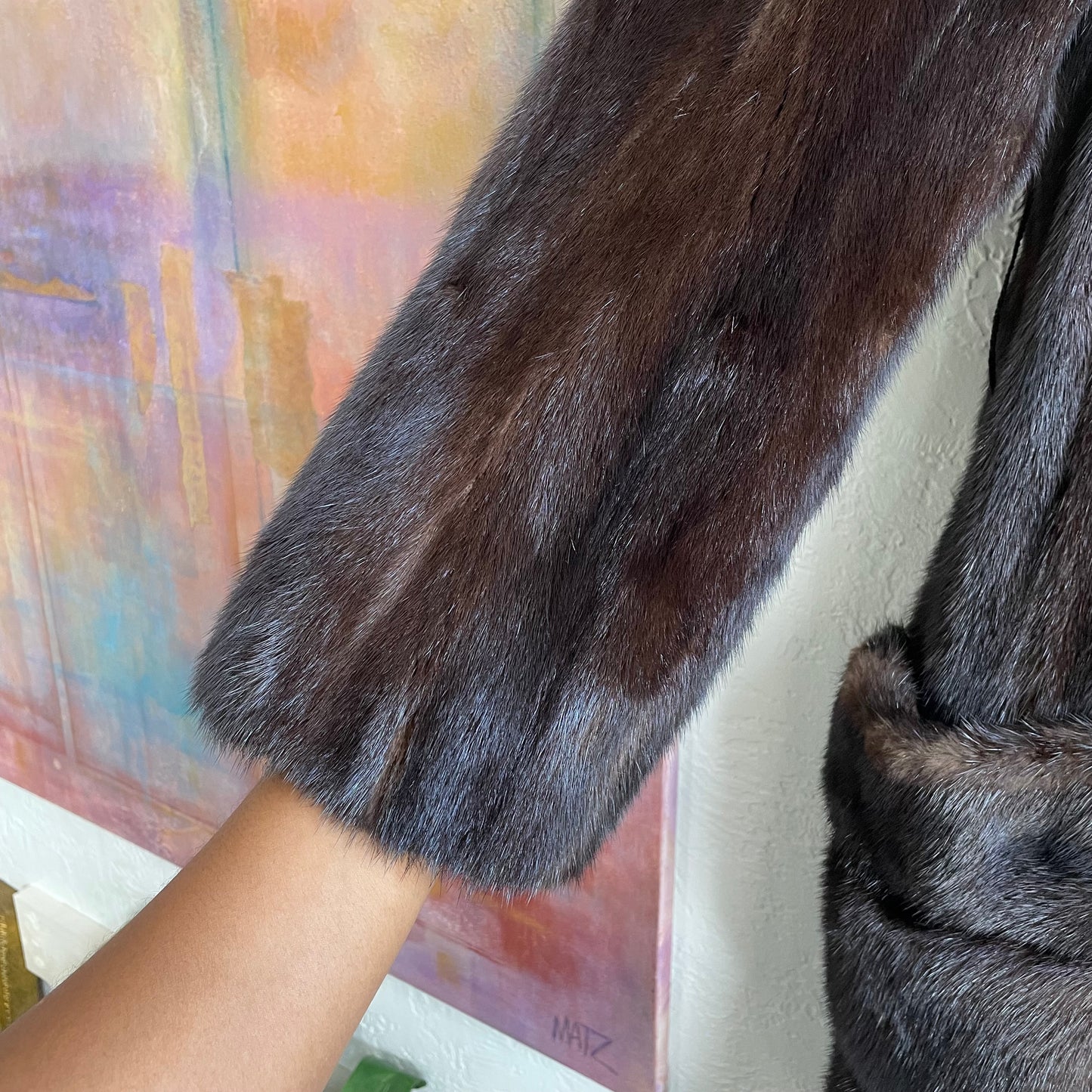 Pea Coat Style Mink Coat 1970s| Petite Small