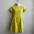 60's Mod Butter Yellow Floral Midi Dress | Petite Small