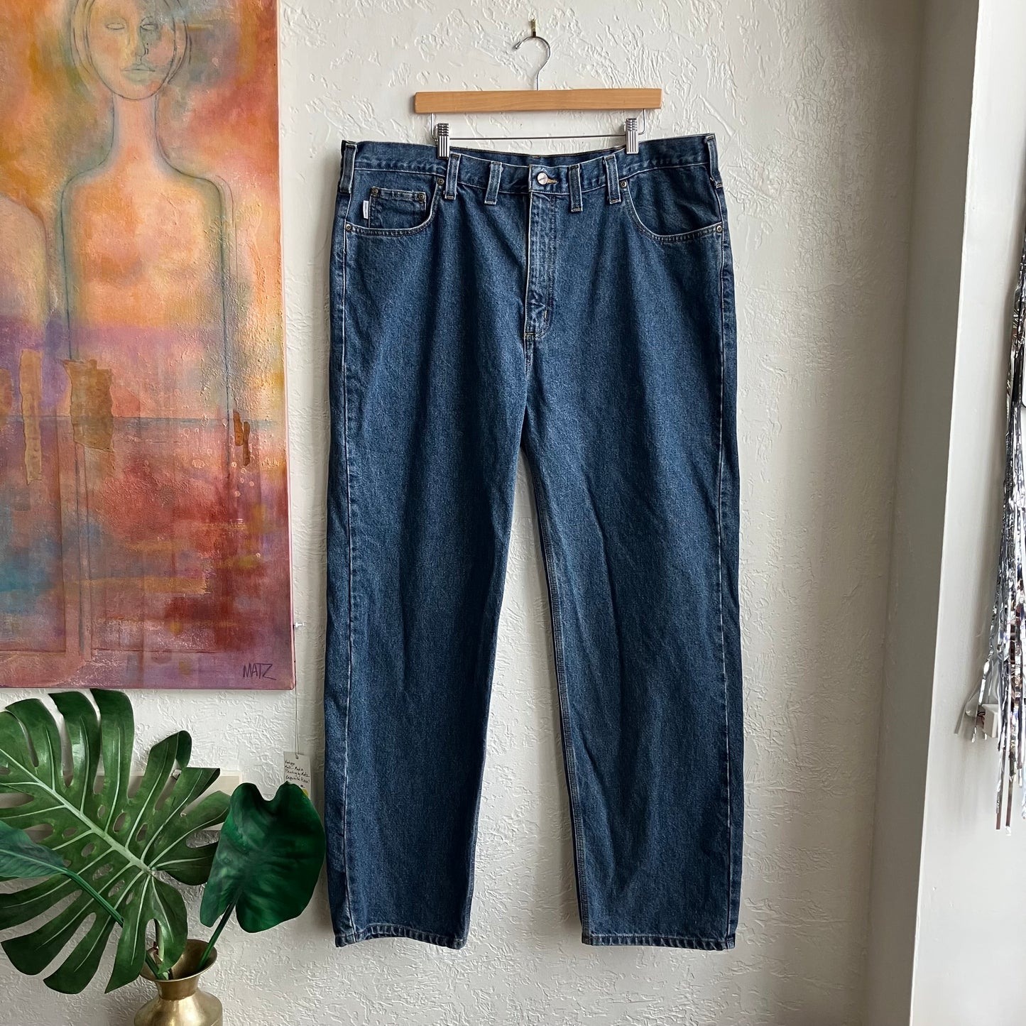 Carhartt Classic Blue Jeans Vintage Logo 44x34