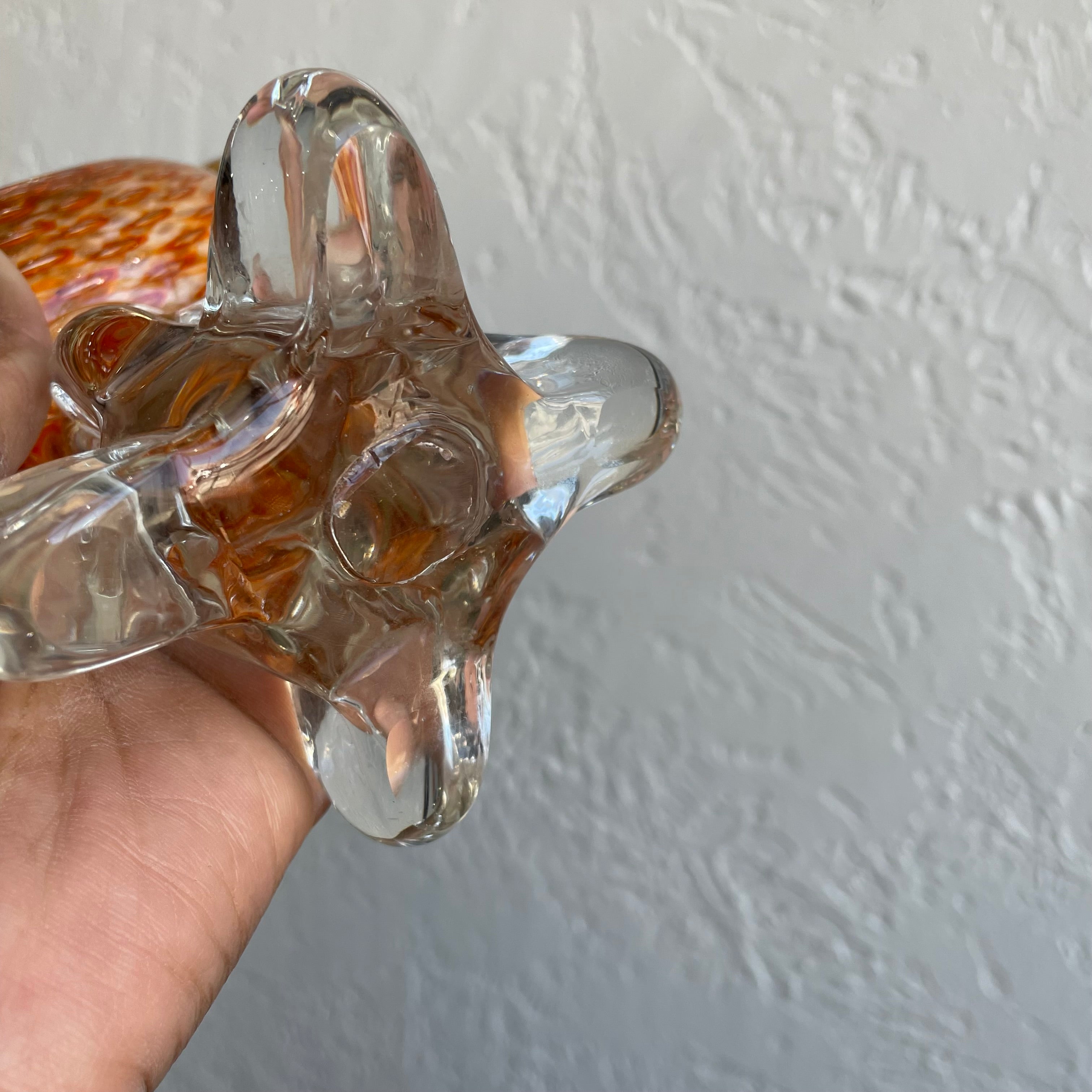 Murano Glass Orange Pheasant Bird Art