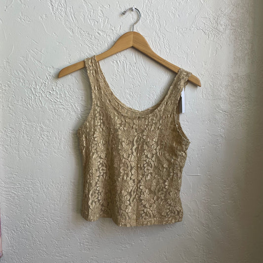 Floral Gold Cropped Tank | Small