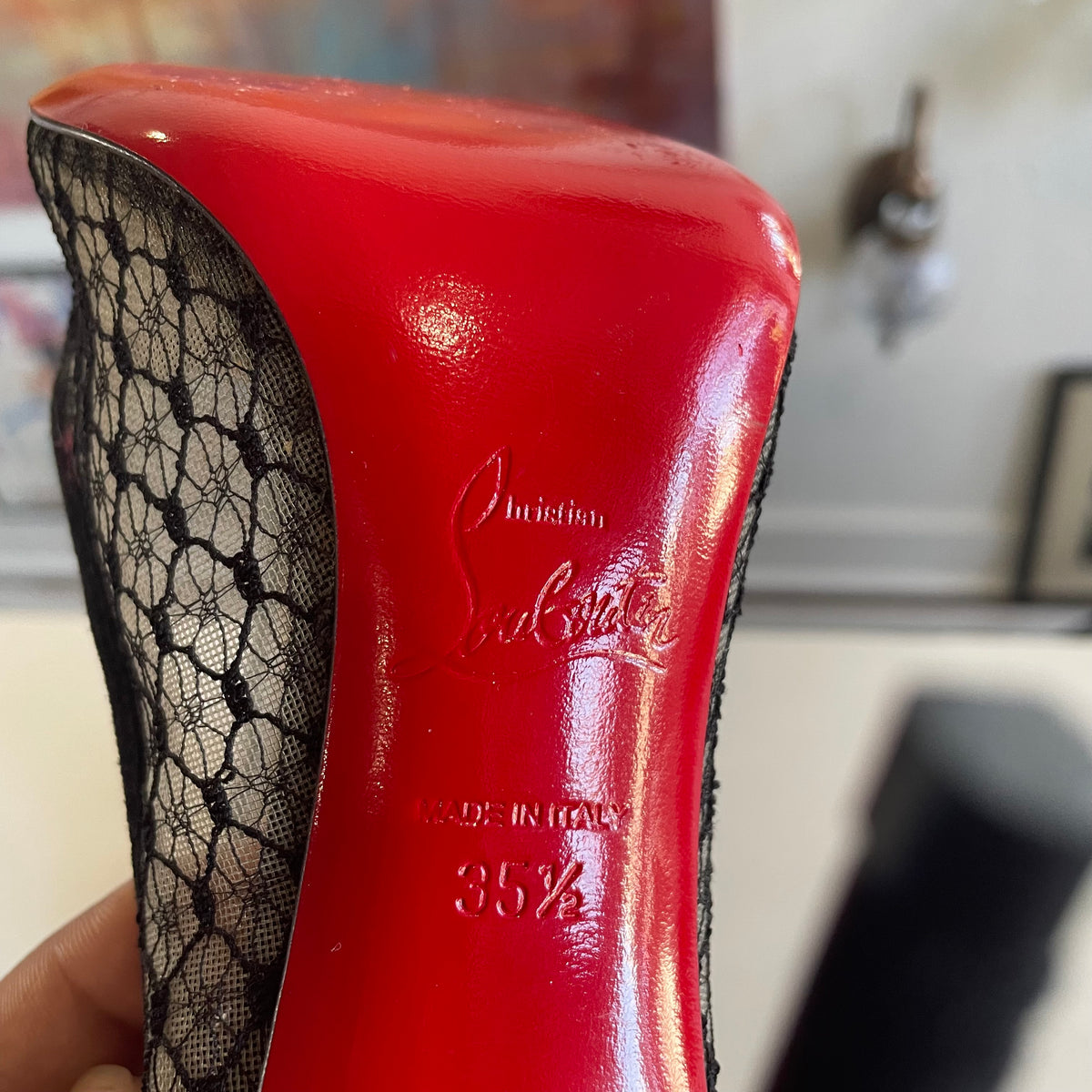 Christian Louboutin Neoalto Dentelle Resille Pumps | Size US 5.5/ IT 35.5