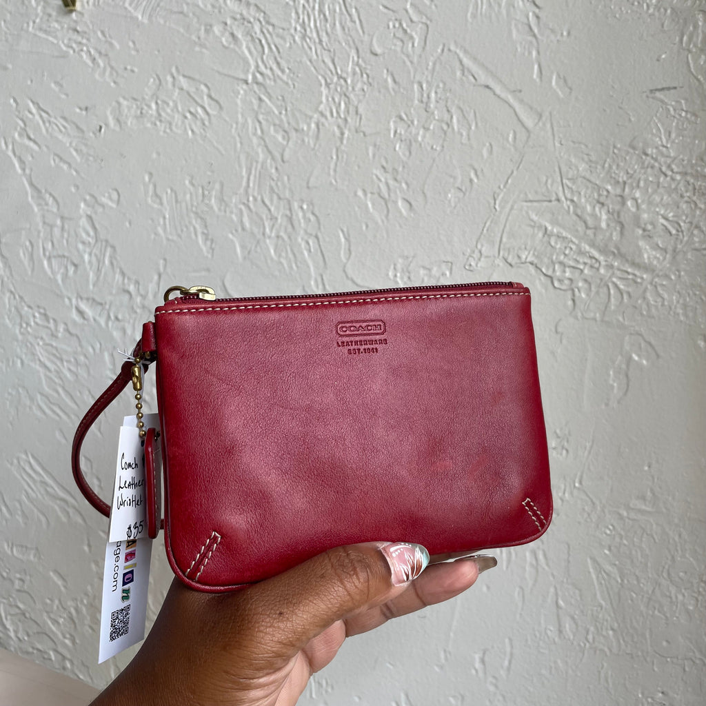 Coach Vintage Red Leather Wristlet
