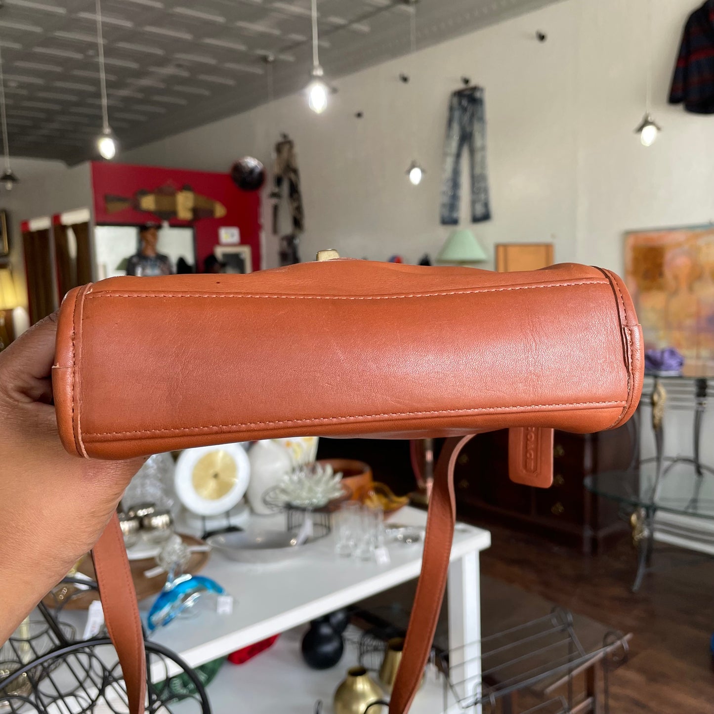 Coach Early 1990s British Tan Devon Crossbody Bag #9908