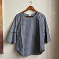 Black Plaid Ruffle Sleeve | Top S