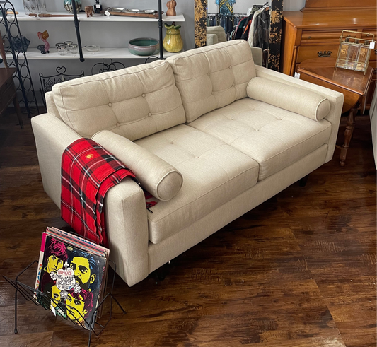 Modern Cream Loveseat
