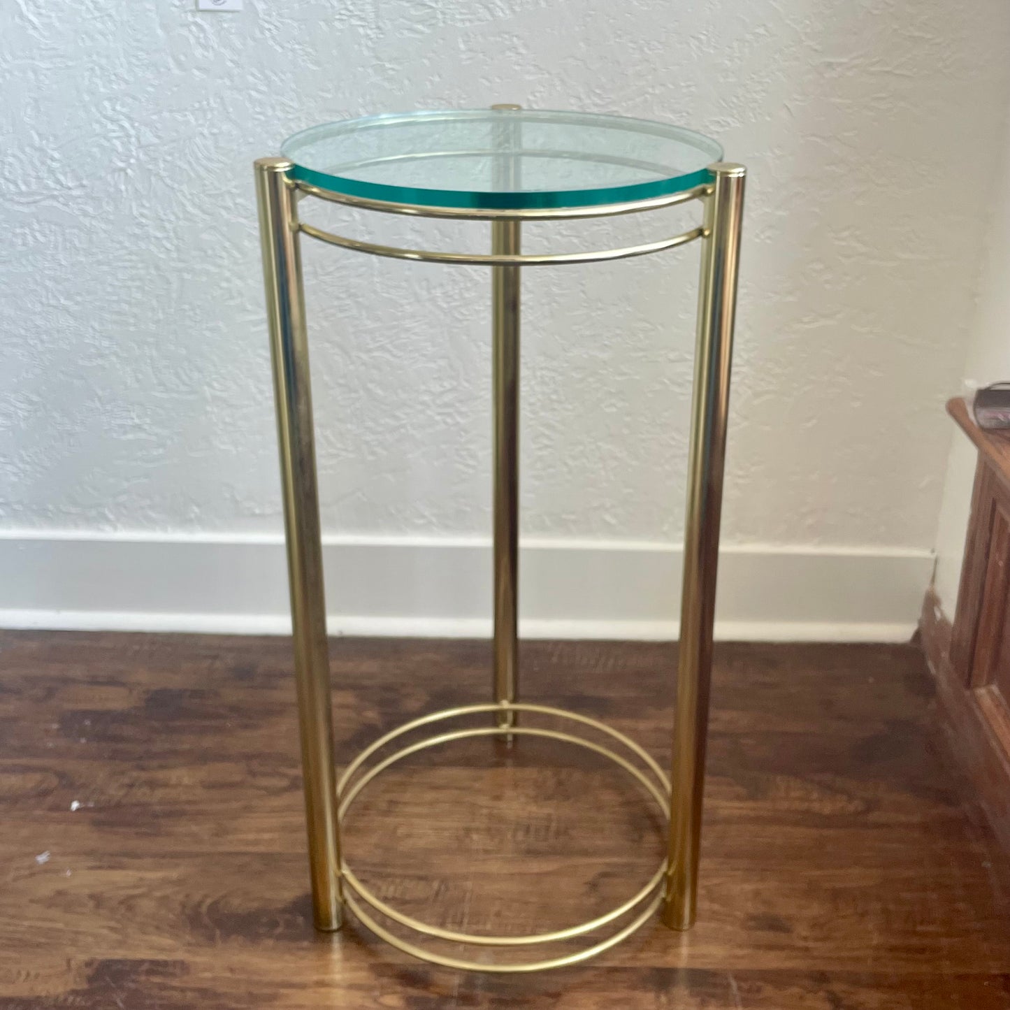 Brass and Glass Plant Stand Mid-Century Modern