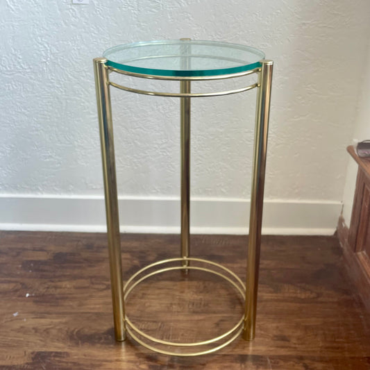 Brass and Glass Plant Stand Mid-Century Modern