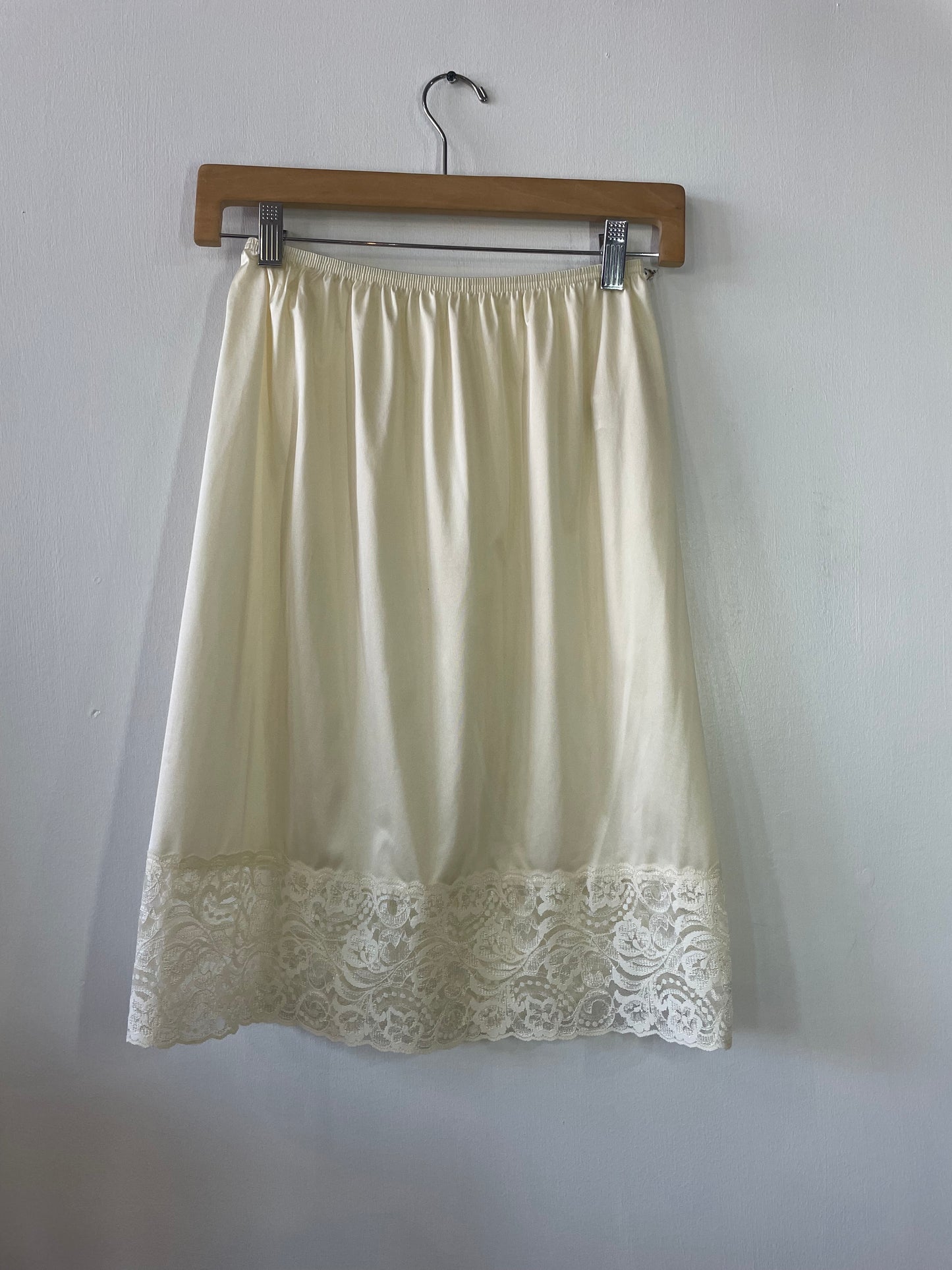 70s Vanity Fair Ivory Slip Mini Skirt