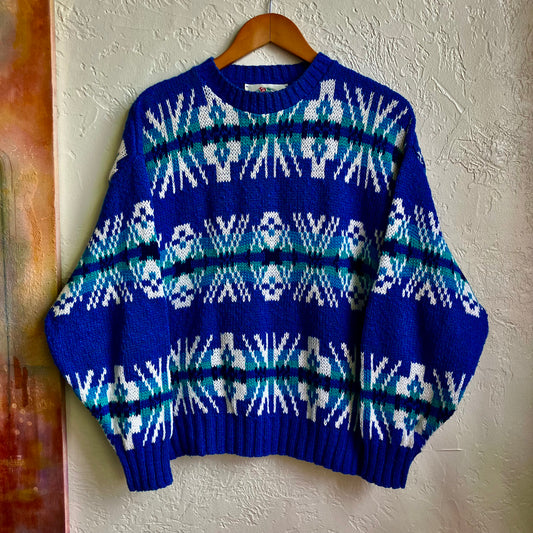 Vintage Cotton Sweater American Portrait Medium