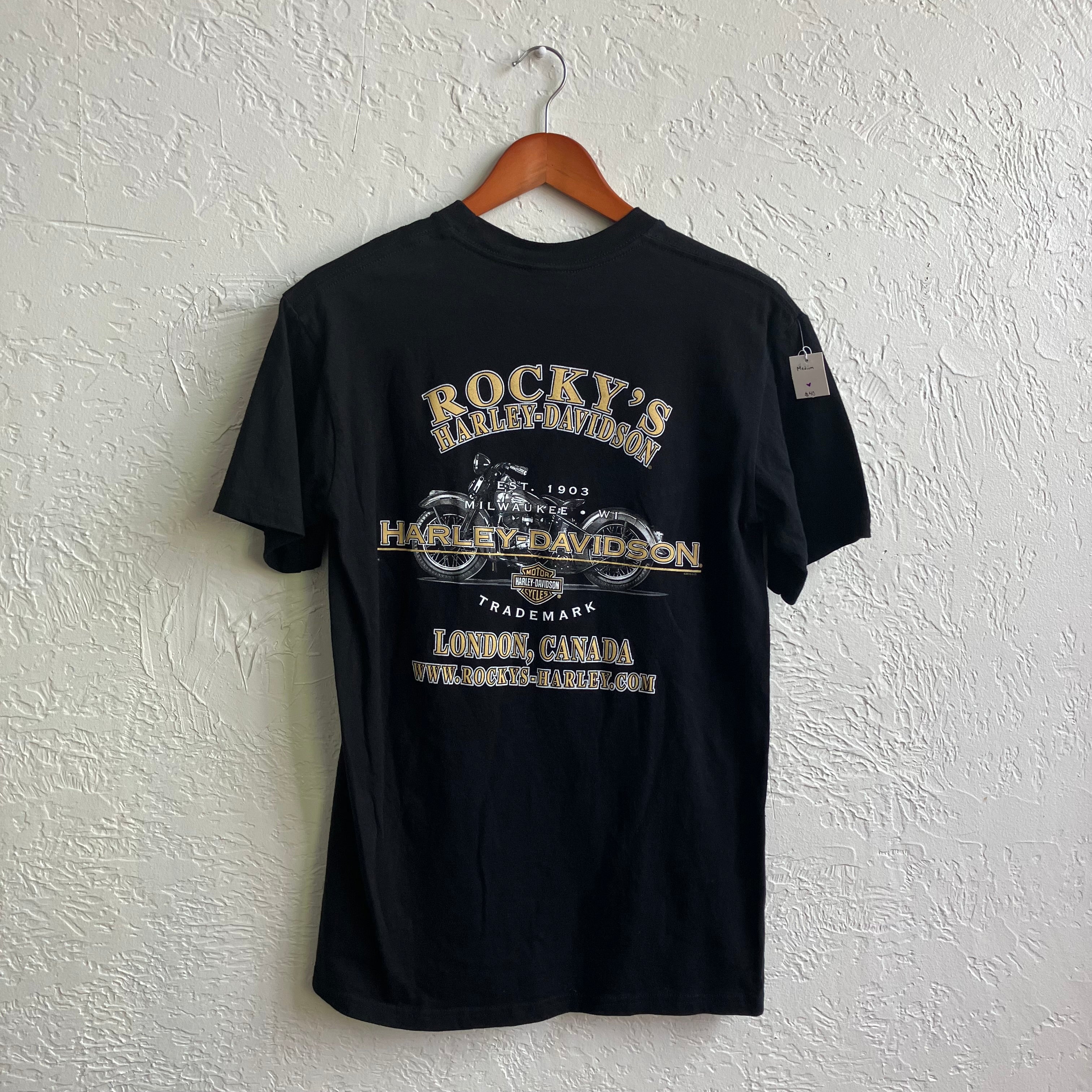 Vintage Wolf Black Harley Davidson Shirt | Medium
