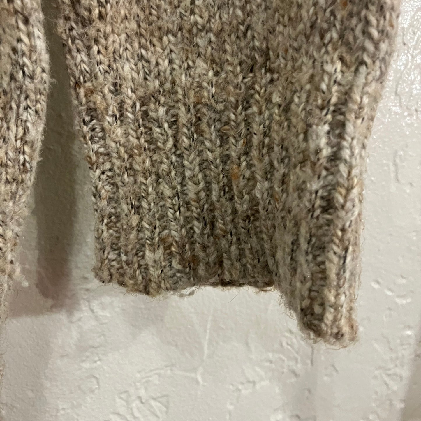 Y2K Cream Ruffle Knit Sweater | Medium