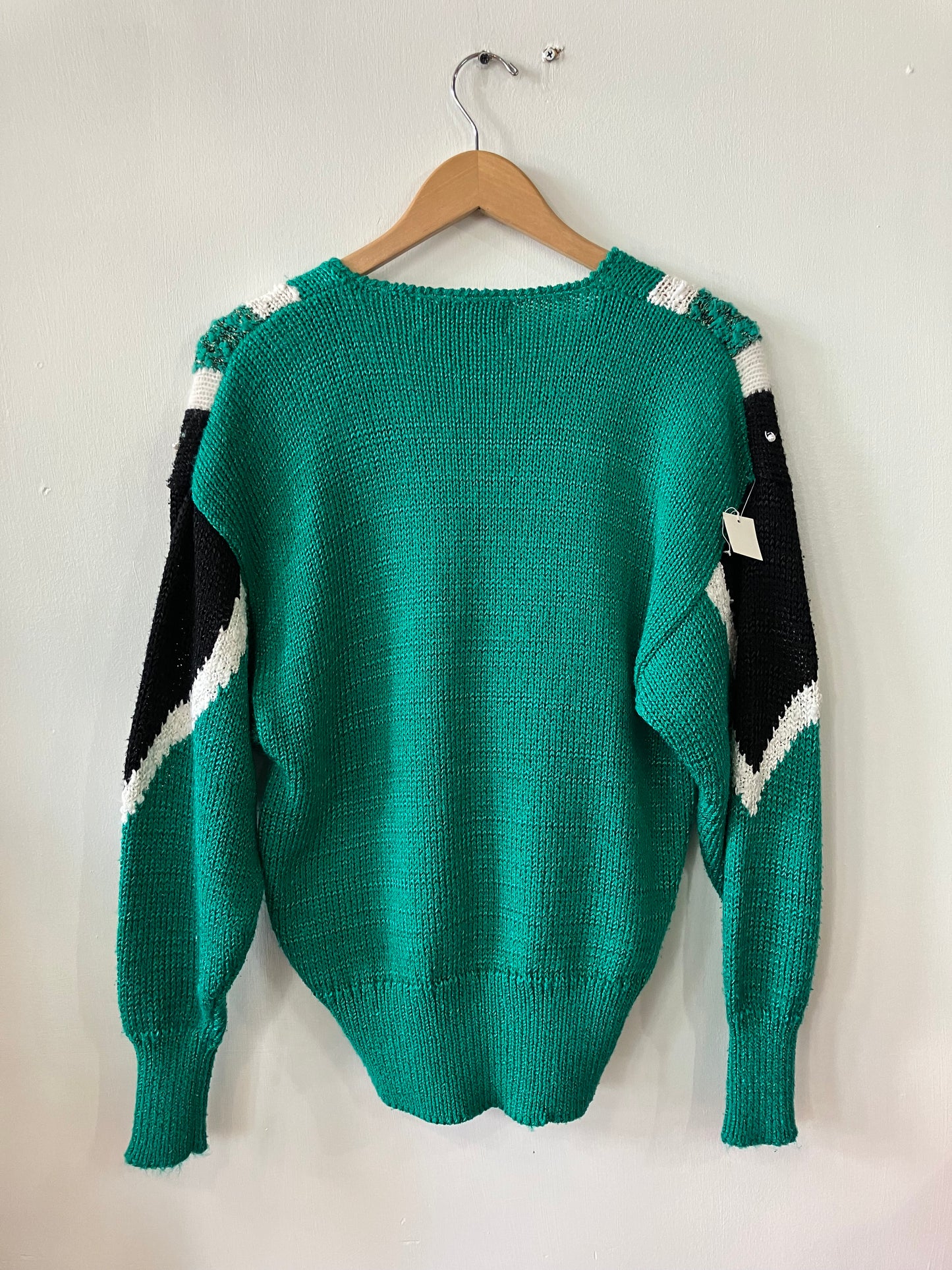 80’s Teal Black & White Sweater