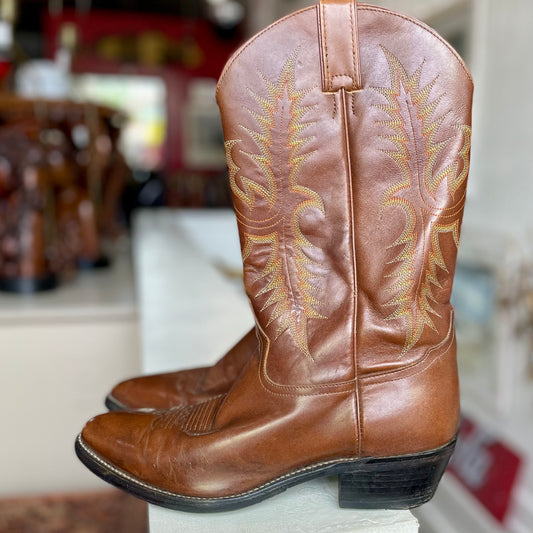 Brown, Orange and Yellow Lining Tony Lama Cowboy Boots | Size 11.5