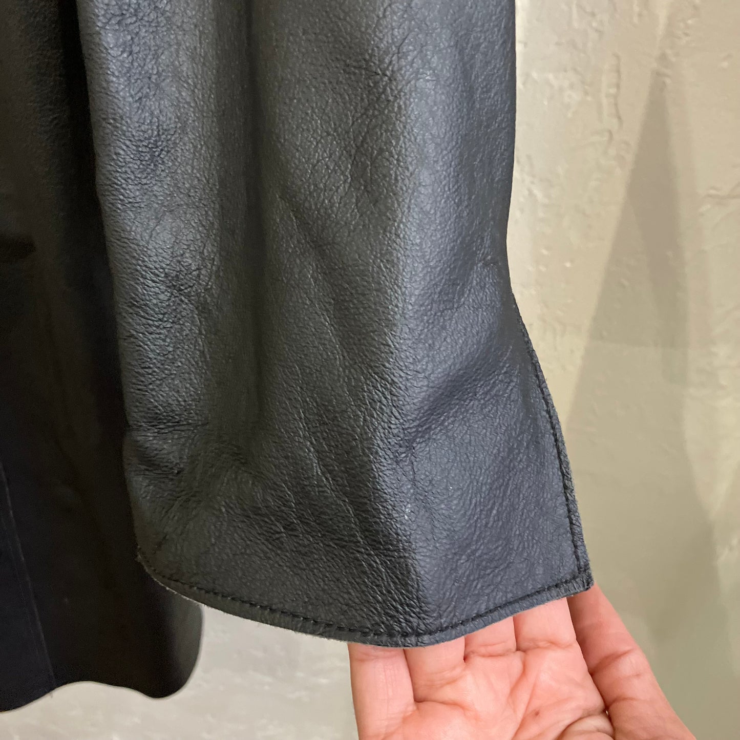 Black Leather Trench Coat | 3X