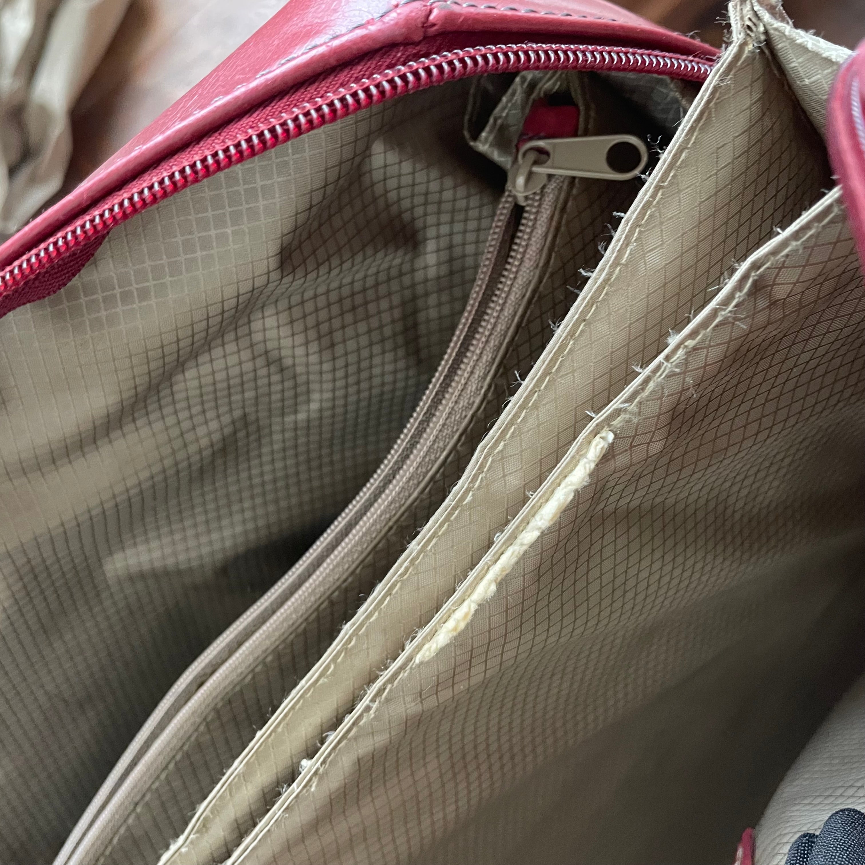 Red Leather Laptop Shoulder Bag 1990's