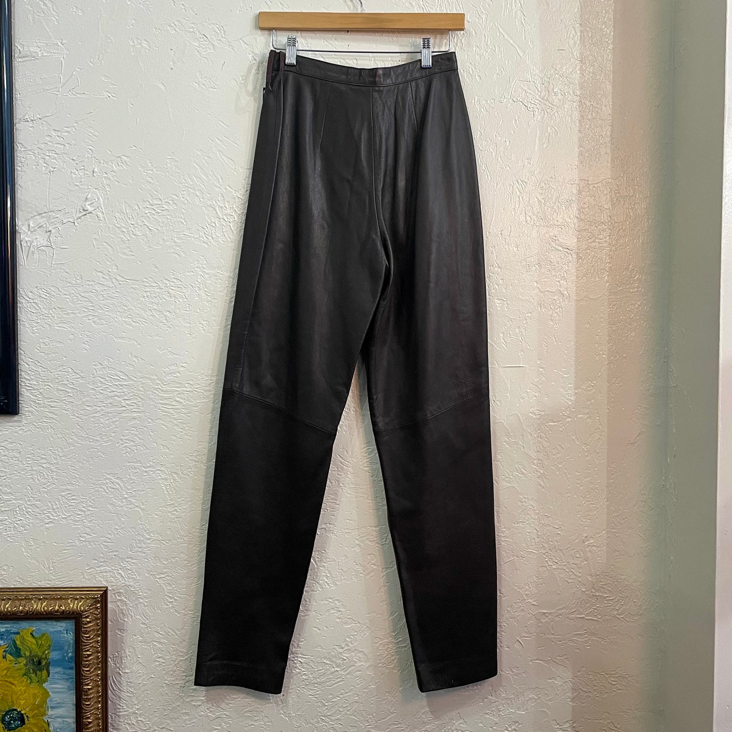 Valerie Steven’s Deep Brown High Waisted Leather Pants NWT | Size 4