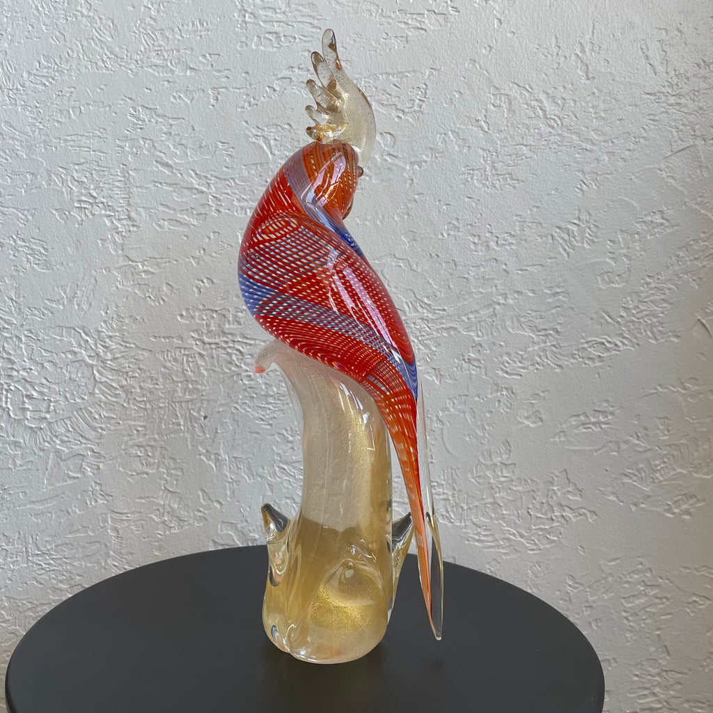Murano Glass Art Cockatoo Figurine