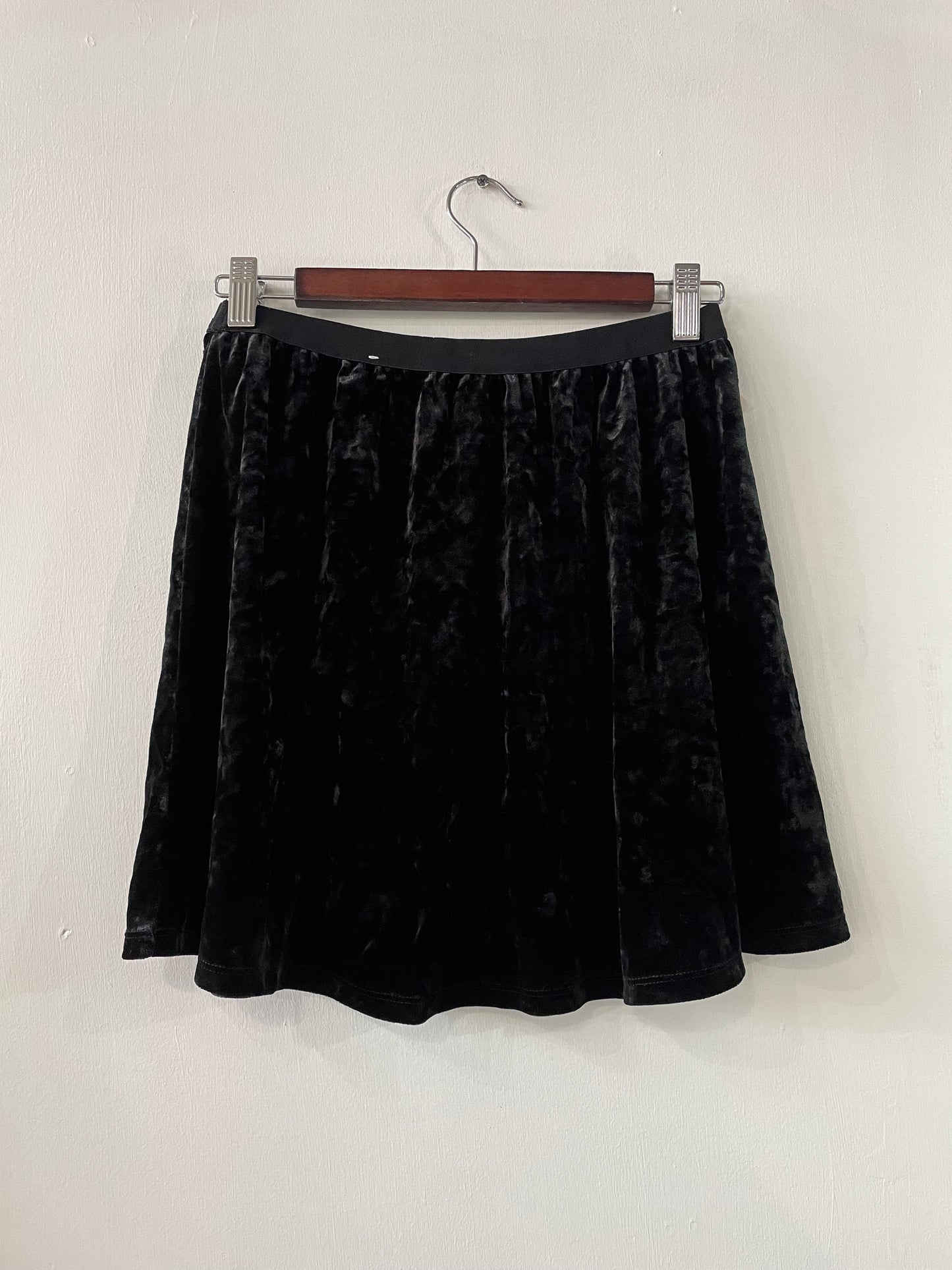 Black Velvet Mini Skirt