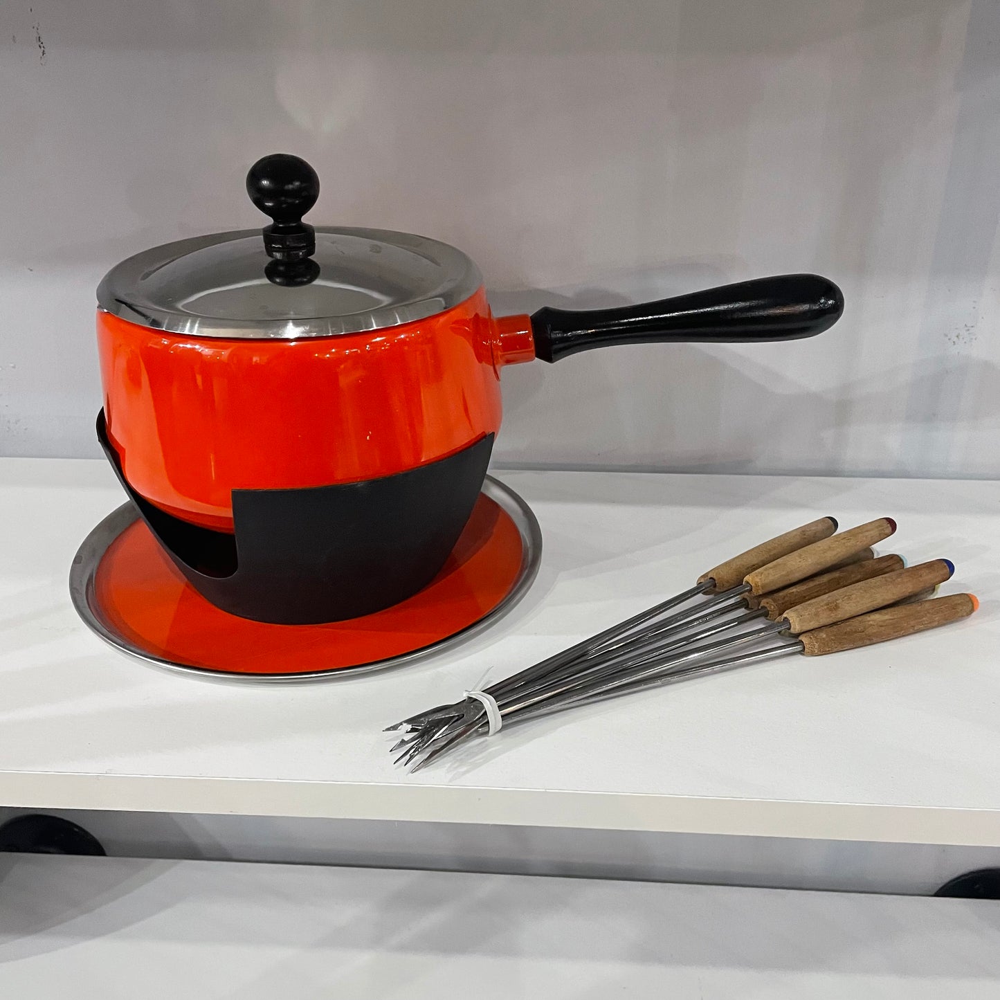 60’s Orange Fondue Set