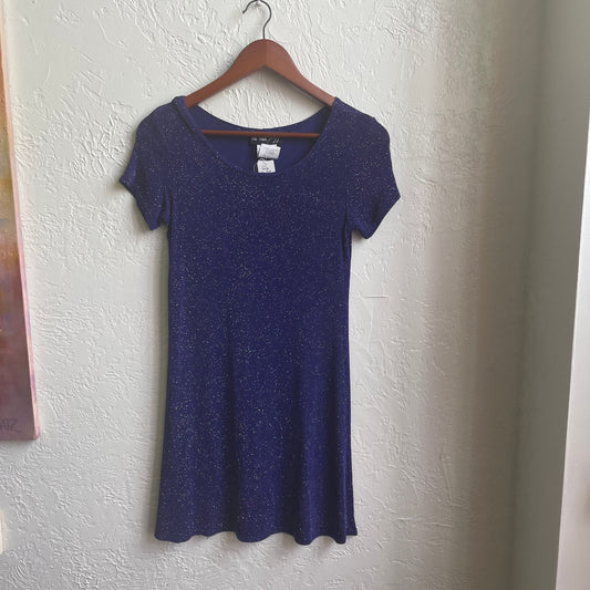 90’s Purple Rhinestone Midi Dress | Large