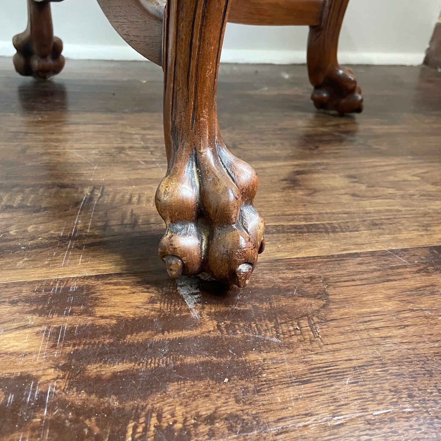 Antique 20th Century Wood Carved French Baroque Tea Tray Table