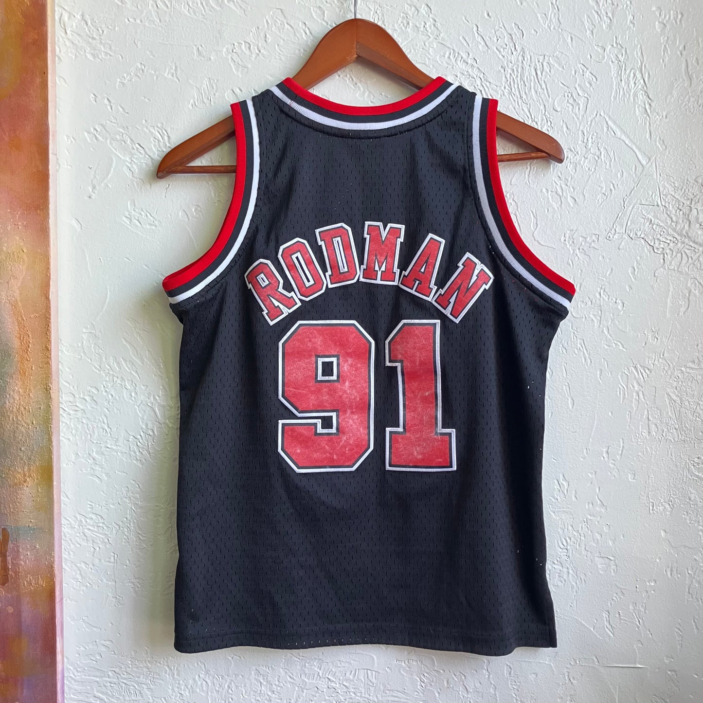 90s Chicago Bulls #91 Dennis Rodman Jersey Youth Medium