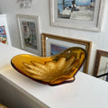 Amber Ash Tray with Gold Flecks