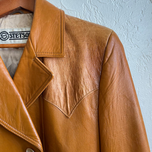 1970s Stetson Western Leather Jacket | Size 42/Large