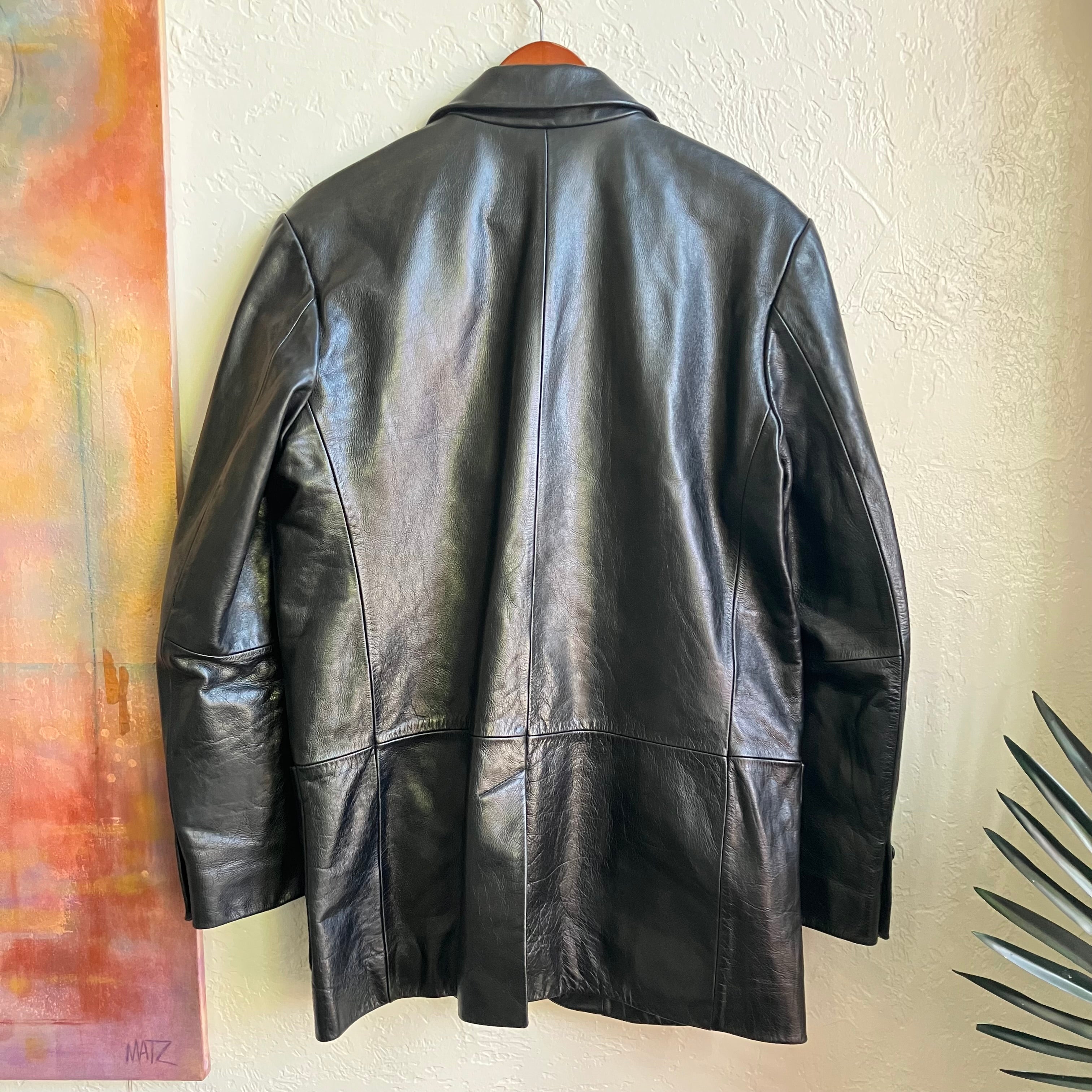Banana Republic Black Leather Blazer Medium