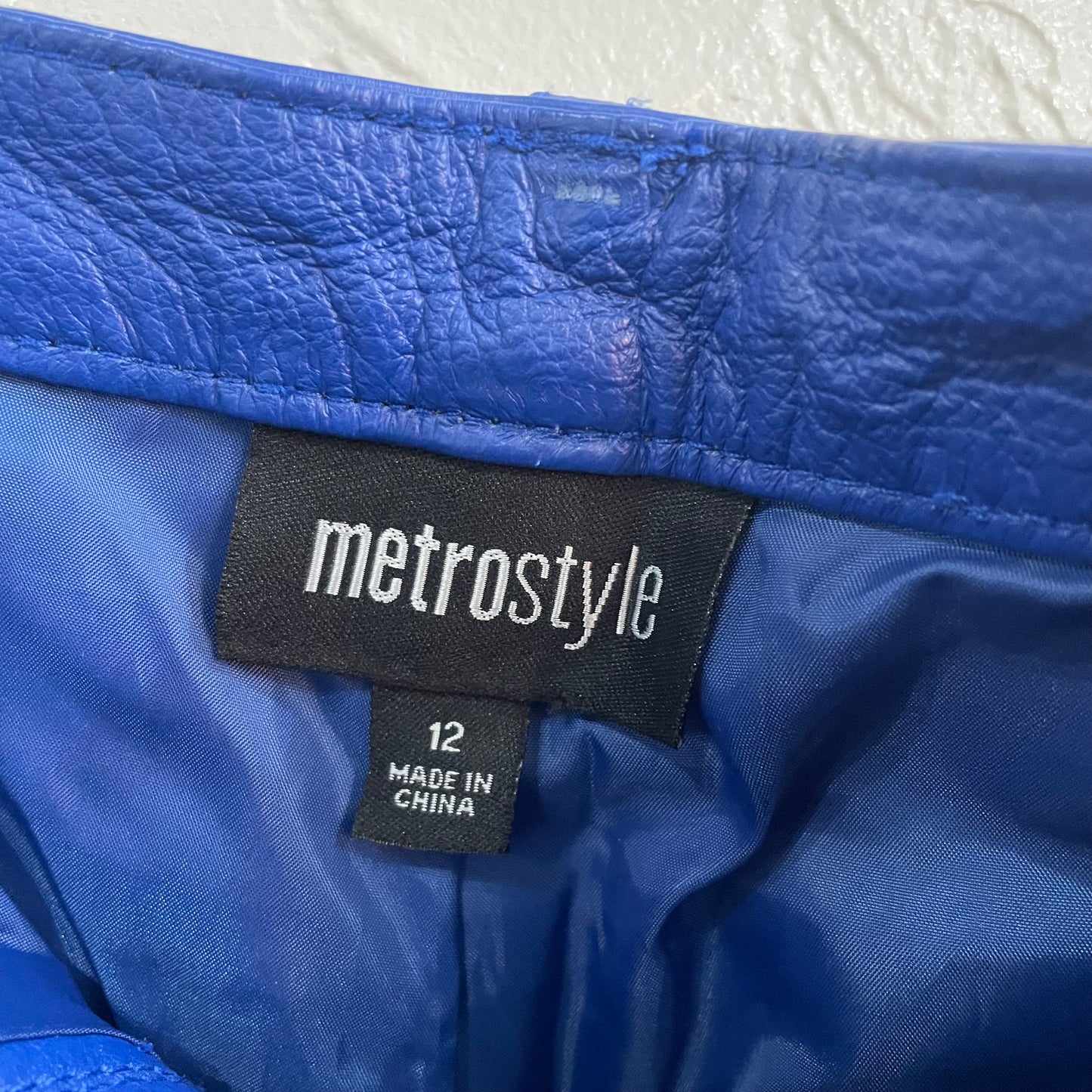 Blue Leather Low Cut Bootcut Pants 2000’s | Size 12