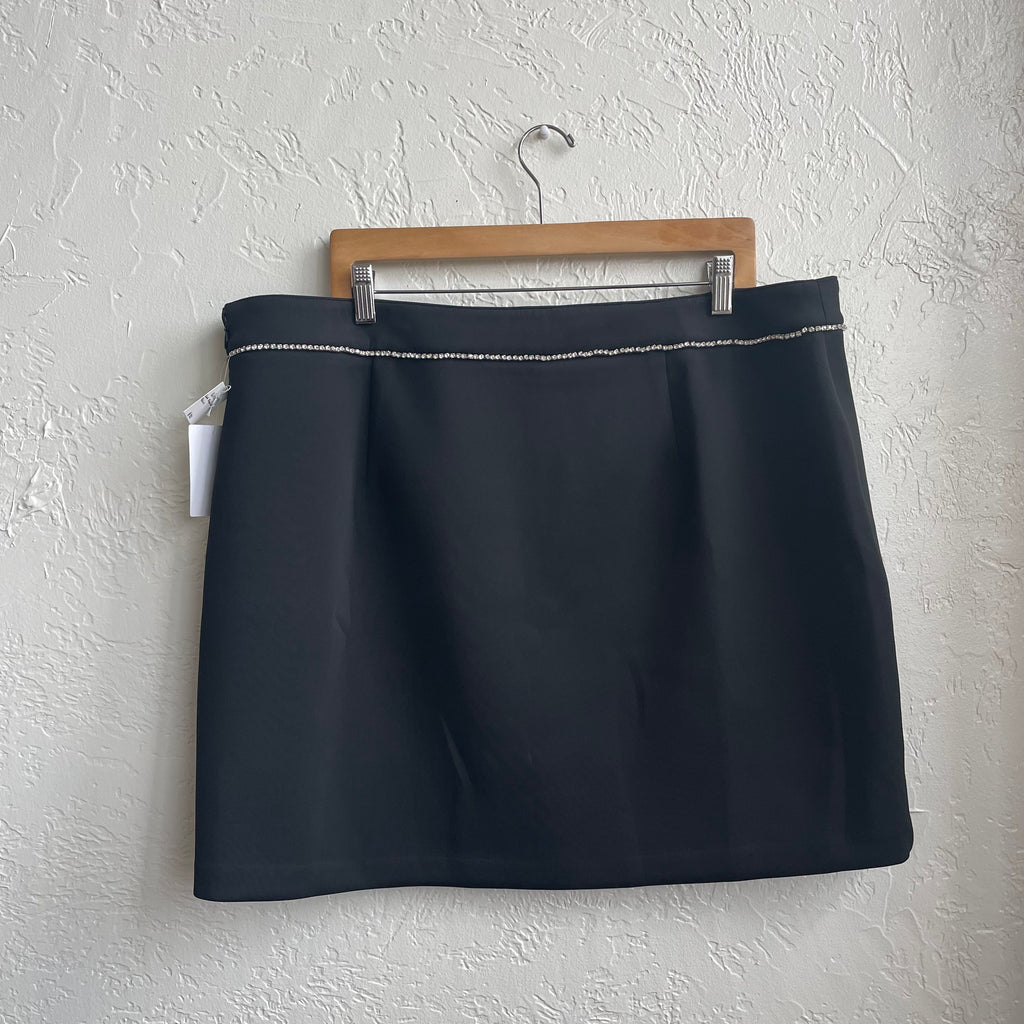 Good American Women's Embellished Scuba Mini Skirt | Size 16