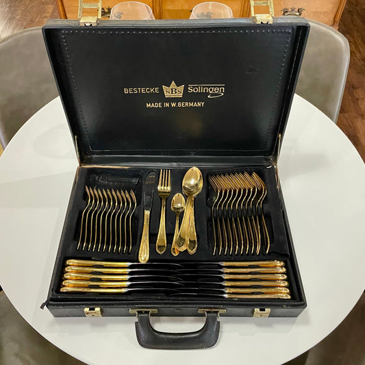 Gold Plated 70 pc. Flatware Set by Bestecke Solingen W. Germany