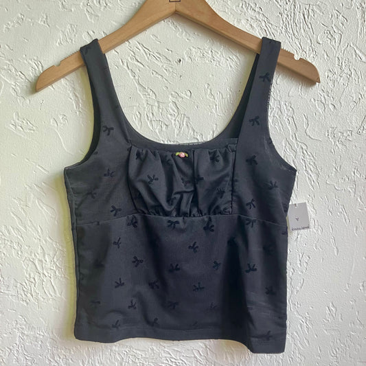 Black Cute Bows Crop Top Small