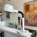 White Metal Space Age Goose Neck Table Lamp