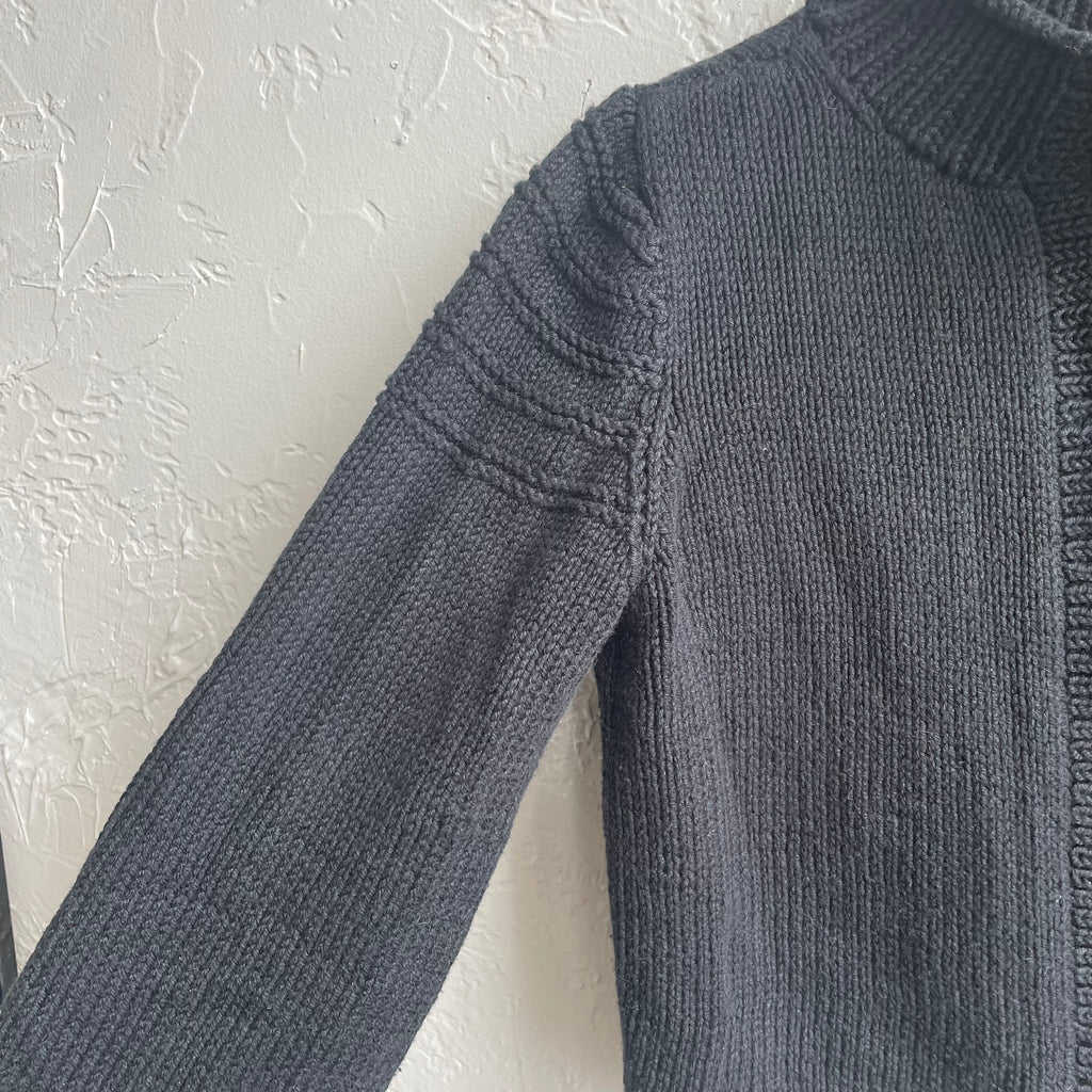 Hand Knit Black Cardigan | One Size